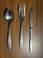 Vintage TWA Airlines 3 Piece Silverware Utensil Set - Crosshatch - 50+ In Stock!