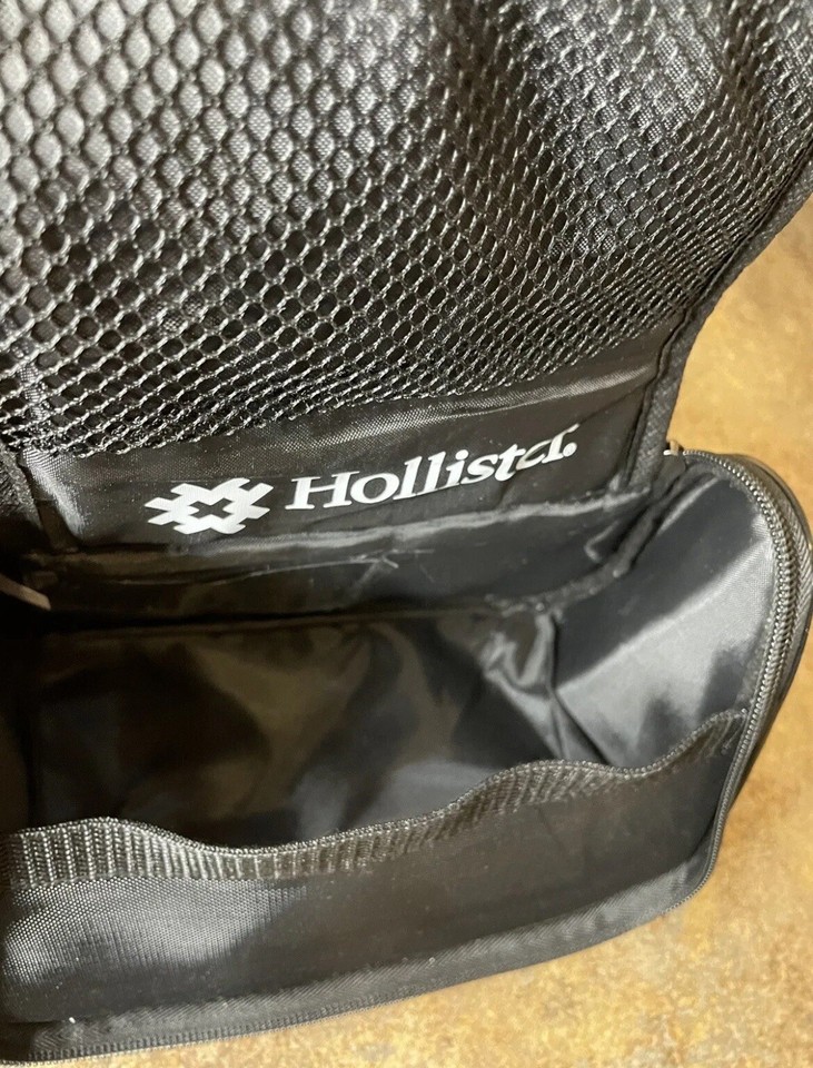 Hollister Black Ostomy Travel Bag With Hanging Hook, Mirror & Curved Scissors. eBay