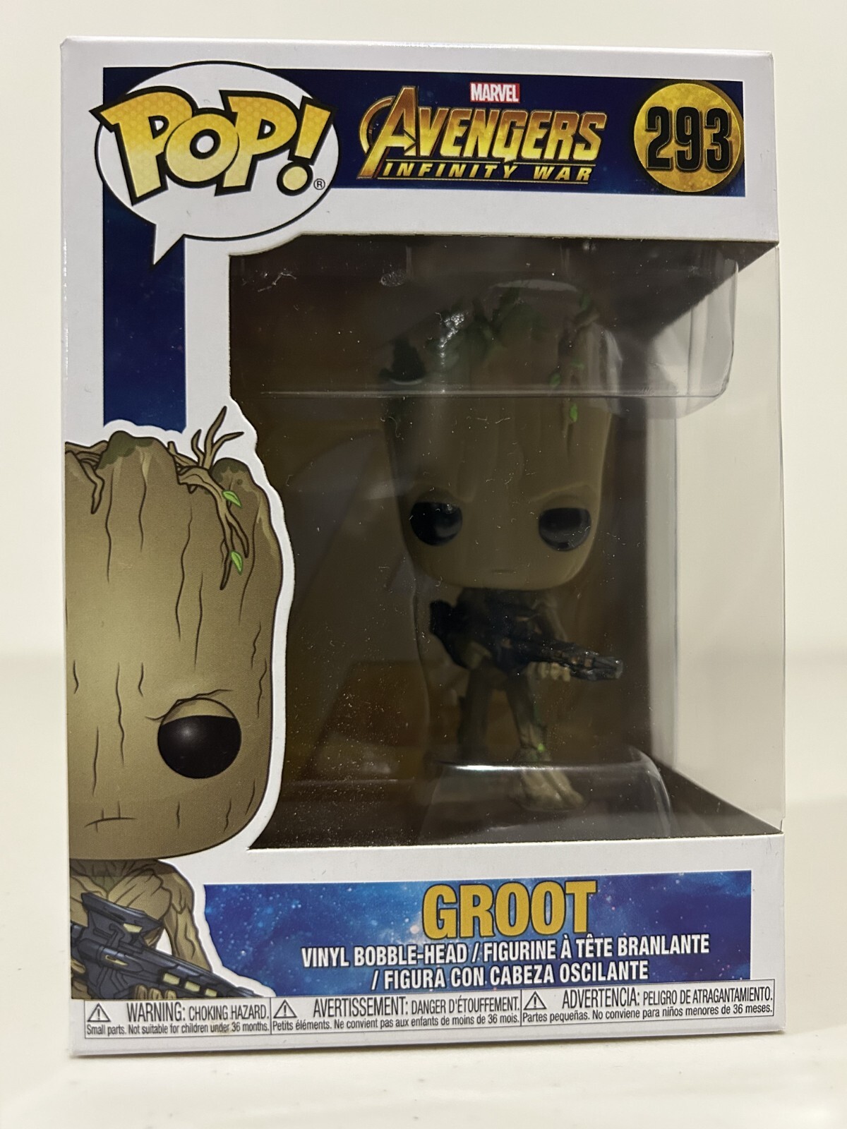 Funko Pop! Groot With Blaster #293 Marvel Avengers Infinity War Bobblehead