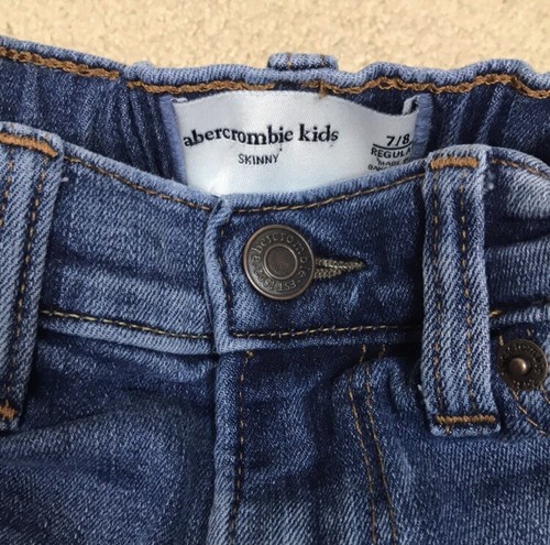 Abercrombie Kids Girls’ Medium Wash Denim Skinny Adjustable Waist Jeans Sz 7/8 - Picture 4 of 10