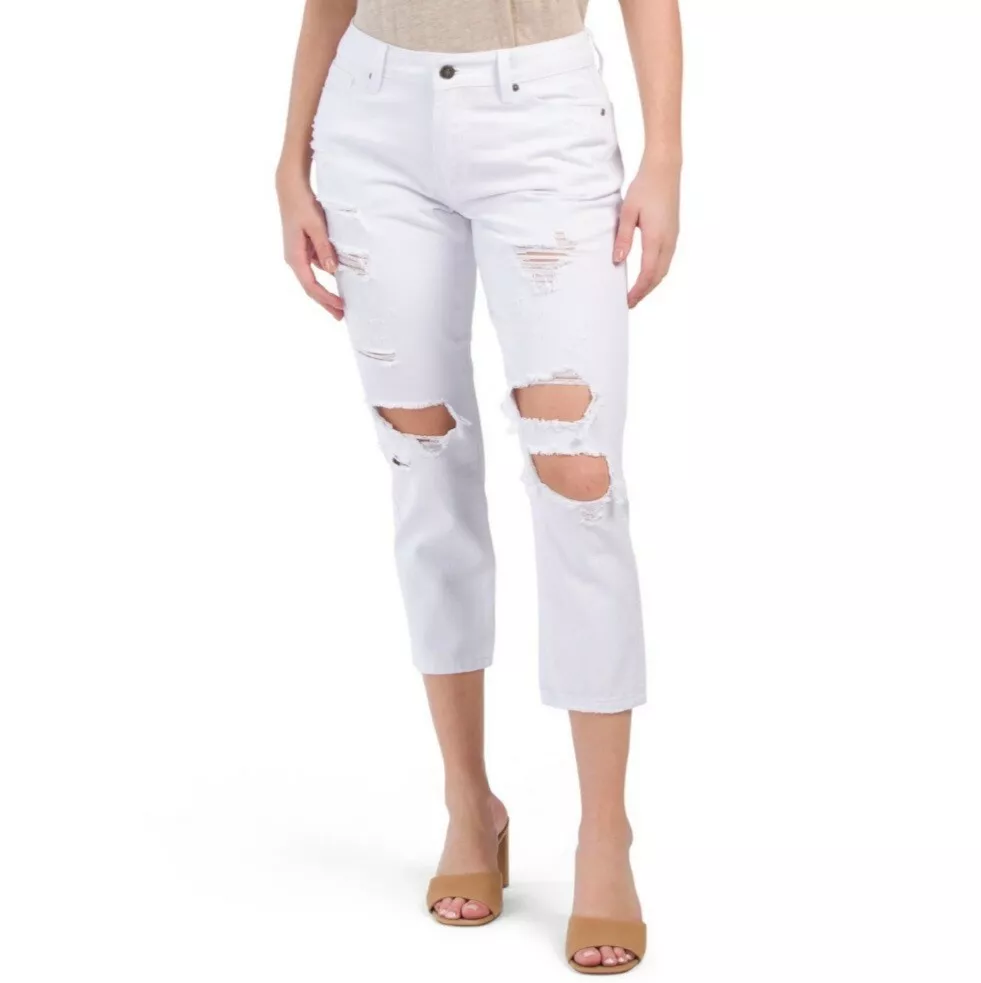 White ripped jeans juniors sales