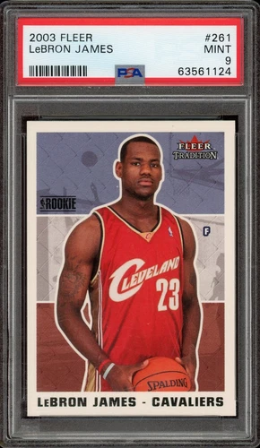 LeBRON JAMES - 2003 Fleer #261 - PSA 9 - Rookie Card