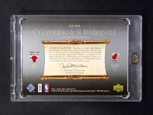 2007-08 Upper Deck Artifacts Ben Wallace/Shaquille O'Neal Dual Patch - Picture 2 of 2