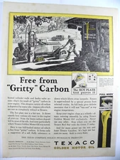 1929 Texaco Golden Motor Oil Vintage Print Ad - Nice Illustration!