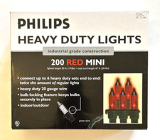 NEW Philips Heavy Duty Red Mini Lights 200 Mini Lights Indoor/Outdoor 67 ft