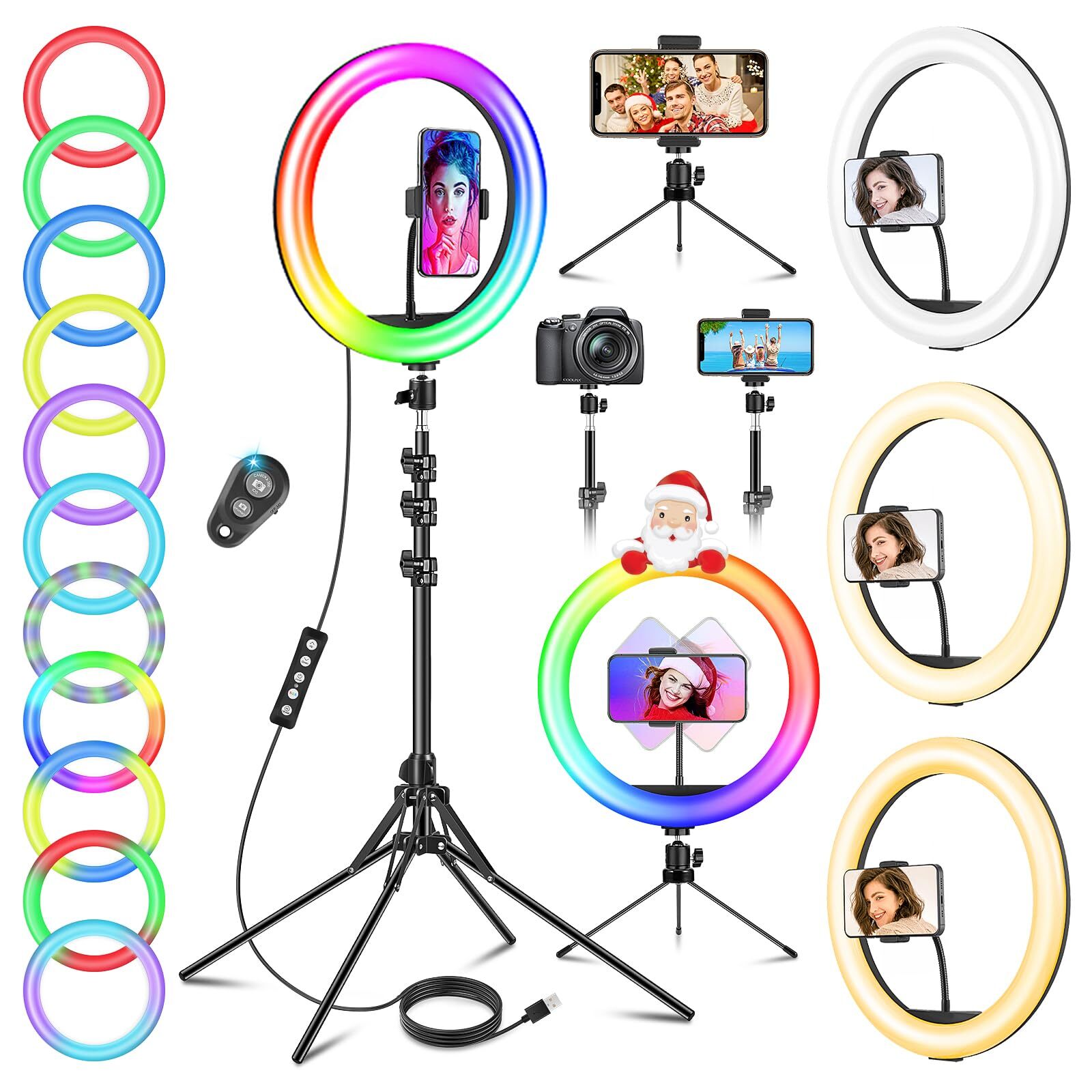 12” Ring Light Professionale Grande Luce per Selfie Fotografia Trucco Youtube, L