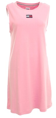 Tommy Jeans Kleid T-Shirt Damen Rosa Badge Tank Dress DW12861 Fresh Pink 