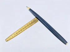 VINTAGE EVERSHARP USA DARK BLUE GOLD TONE CAP BALLPOINT PEN