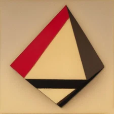 Medium Abstract Painting 2x2 ft. Post-Modernism Geometric Demrin Cubism II NEW