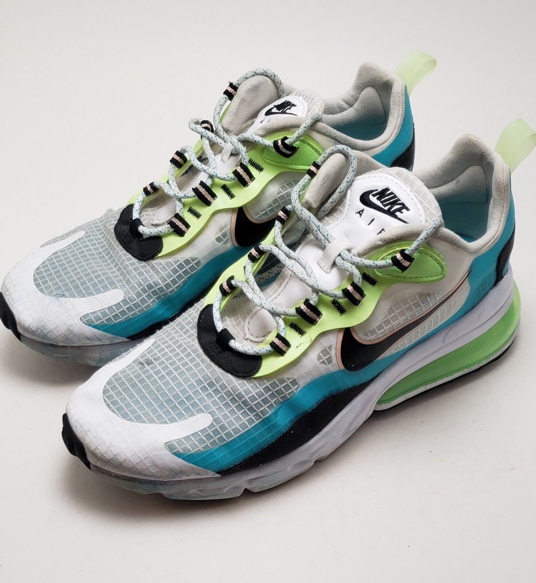 Mens Nike Air Max 270 React Aqua White Green Sneakers Shoes CT1265