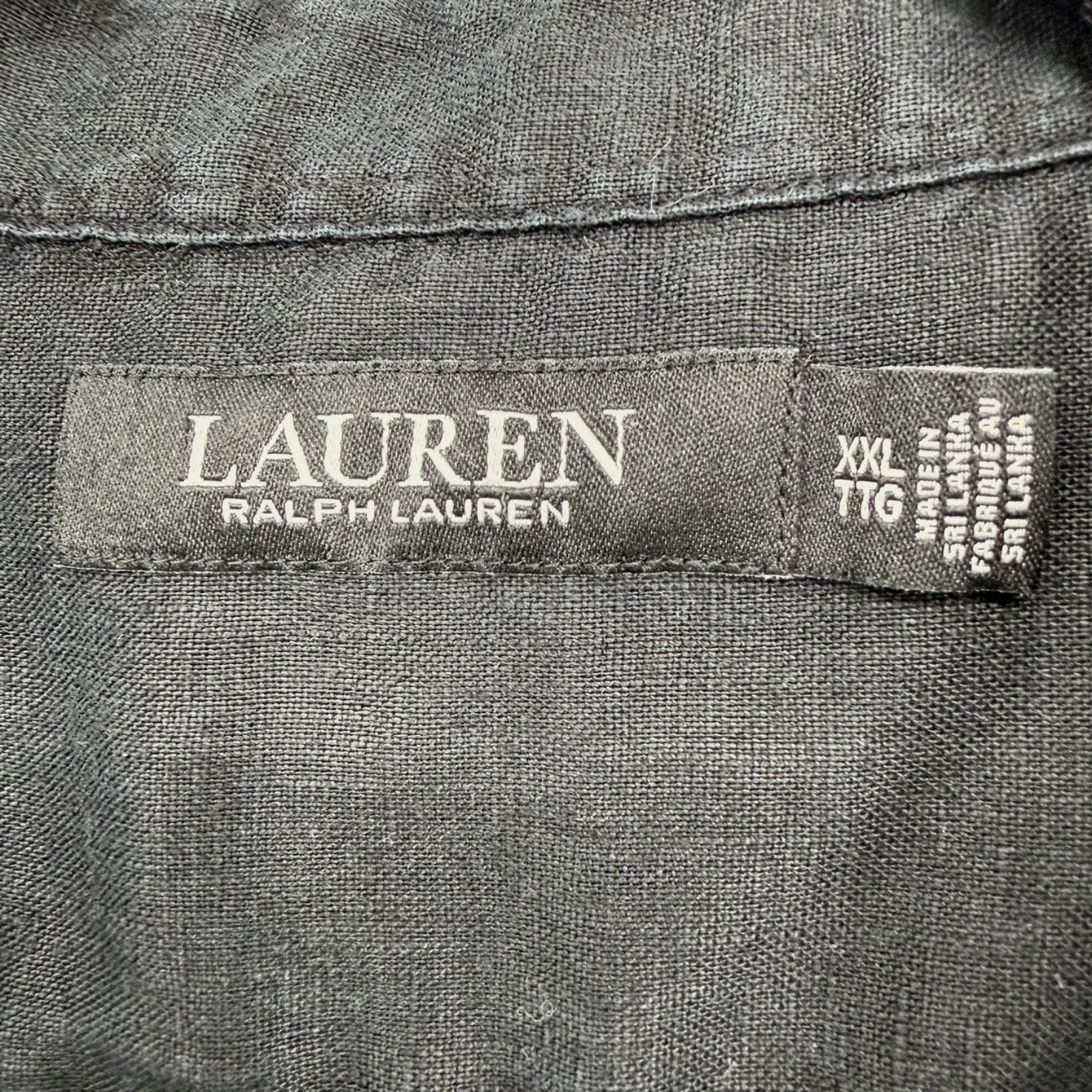 Lauren Ralph Lauren 100% Linen Black Button Down Shirt Women’s XXL Black Label thumbnail 4