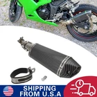 Motorcycle Slip On Exhaust Muffler For Ninja250 Ninja 300 2008-2017 Carbon Fiber