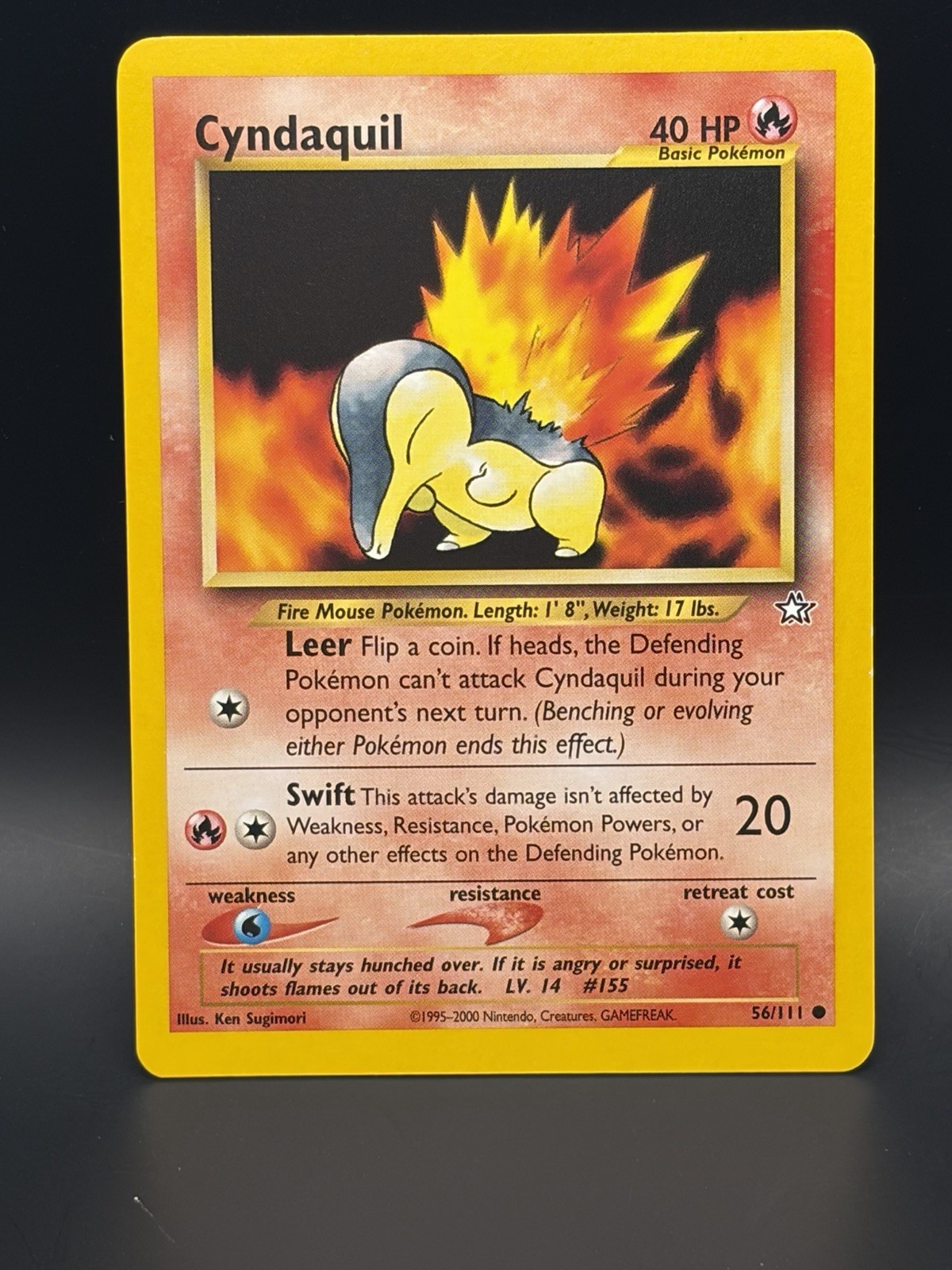 Pokémon TCG Cyndaquil Neo Genesis Card 56/111 Unlimited Common