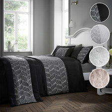 Luxury Bedding Set Duvet Cover Set OR Runner Sequin White Silver Pink Black