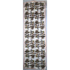 Vintage VERA Neumann Plants Gray Yellow Orange scarf 43" x 14" - ladybug signe