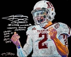 Johnny Manziel Signed Framed ORIGINAL 16x20 Oil Painting 4x Inscription JSA 1/1
