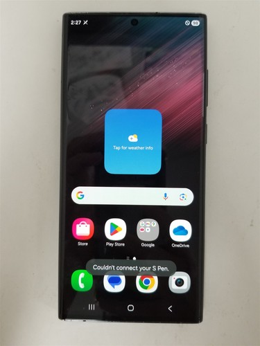 Samsung Galaxy S22 Ultra 5G 512GB Black SM-S908u1 (Unlocked) Damaged zD4515