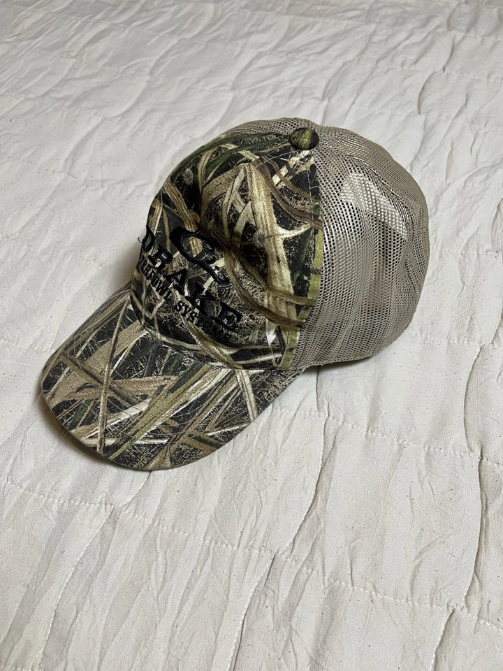 Boné de caminhoneiro Drake Waterfowl malha traseira camuflagem equipamento de caça camuflagem ajustável - Imagem 2 de 4