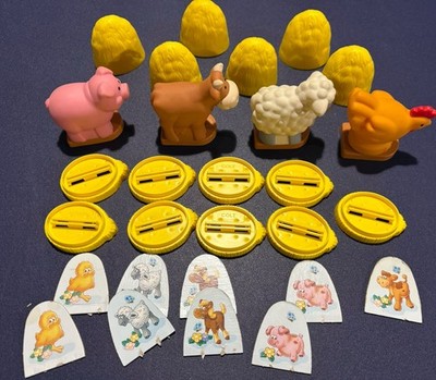 Replacement Pieces Hay Chicken Sheep Cow Pig - Milton Bradley Farm Families Game