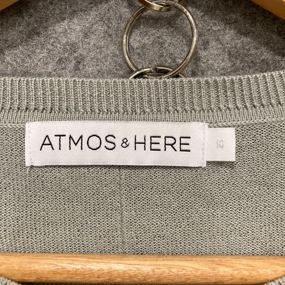 Suéter Atmos & Here feminino tamanho 10 cinza listrado malha mistura de lã 16929 - Imagem 4 de 4