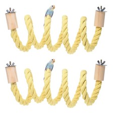 2 Pcs Bird Rope Perch Swing Bird Stand Rope Perch 55 Inch Yellow