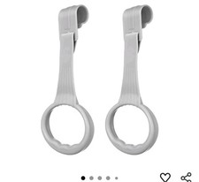 2-Pack Baby Crib Bed Rail Pull Ring Handles Clip-On Hook Loop Plastic Gray