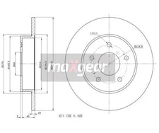 2pcs Brake Disc Maxgear 19-0955 Rear Axle for Nissan
