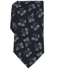 Michael Kors Mens Regular fit Tie Necktie One Size Black Blue Floral