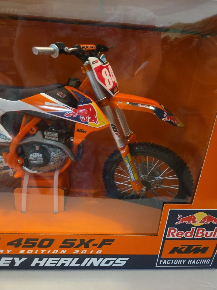 Brand New KTM 450 SX-F Factory Edition 2018 Jeffrey Herlings By Maisto! - Image 3 of 4