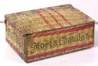 1890s MOET & CHANDON CHAMPAGNE CAST BRASS FIGURAL ADVERTISING POCKET MATCH SAFE