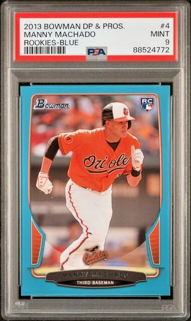 2013 Bowman Draft Picks Rookies /500 Blue Border #4 Manny Machado RC SP MT PSA 9
