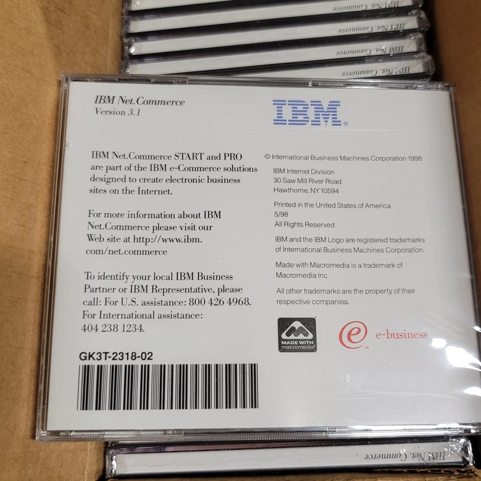 IBM Net. Commerce Demo Version 3.1 CD-ROM Software Electronic Commerce   SEALED  - Image 2 of 3