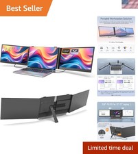 Lightweight 14'' Triple Monitor Laptop Extender - 1080P for Gaming  Work