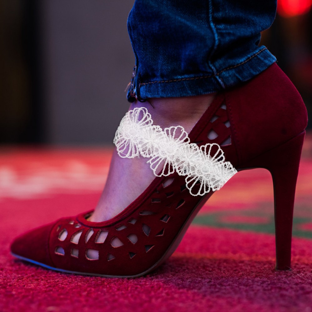 APL 2 Paia Lacci Anti Goccia Tacco Elasticizzati Cinturino Scarpe Alto Tacchi Cinghie