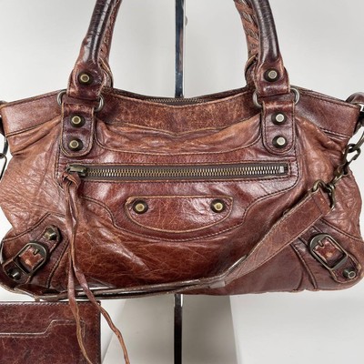 Balenciaga The First hand, shoulder bag brown leather | eBay