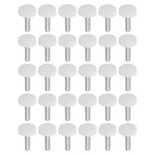 30pcs M4x16mm Knurled Thumb Screw Clamping Screw Knobs Grip Bolt Fasteners White