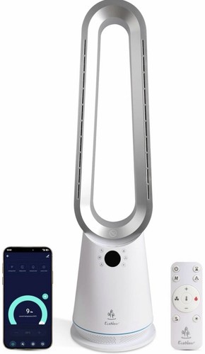 Bladeless Tower Fan & Heater 2-in-1, 10-Speed, 4 Modes