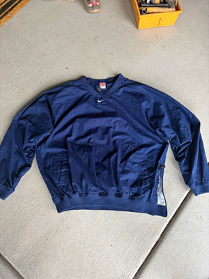 Nike Men's Blue Lightweight Pullover V-Neck Windbreaker Jacket XL