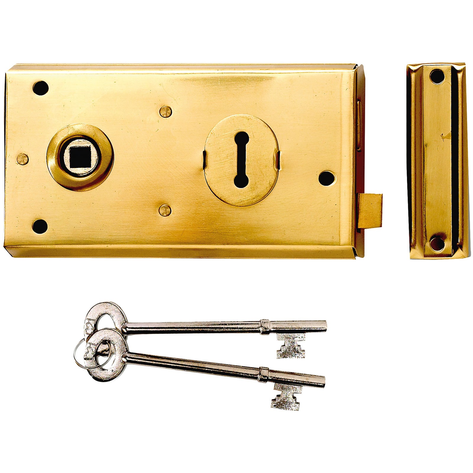 Yale Locks P401 Rim Lock Polished Brass Finish 138 x 76mm Visi