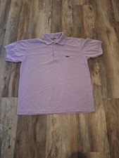 Vintage Chemise Lacoste Polo Shirt Mens Medium Made in France Lavender Preppy
