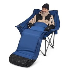 Warm-U-FEET Oversized Fully Padded Camping Chair with Foot Pocket, Insert Navy