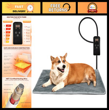 Adjustable Pet Heating Pad for Dogs  Cats - Waterproof Heated Mat with Timer, 3