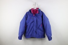 Vintage 80s 90s Columbia Womens Medium Spell Out 2 In 1 Puffer Bomber Jacket