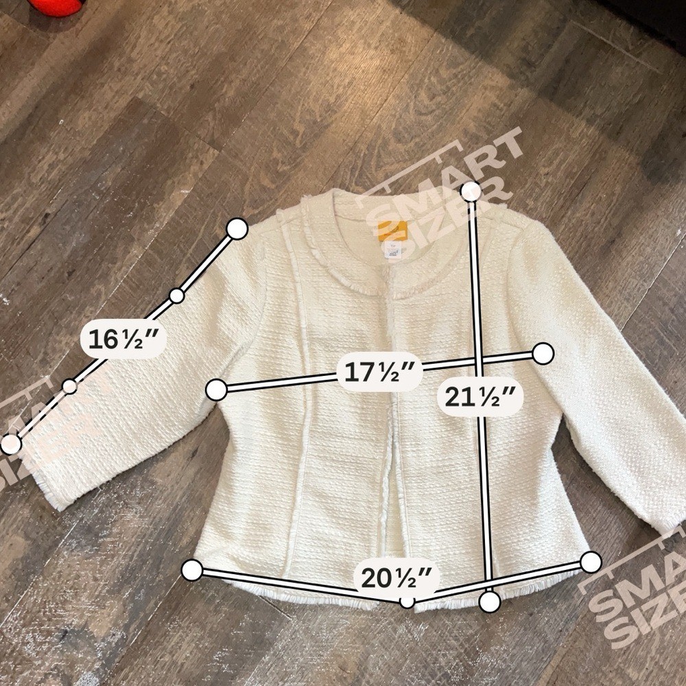 Ruby Rd. Textured Cream & Gold Thread Blazer Jack… - image 7