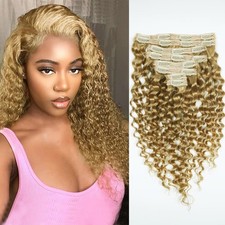 Clip in Hair Extensions Real Human Hair 16 Inch Remy Human Hair Extensions for W