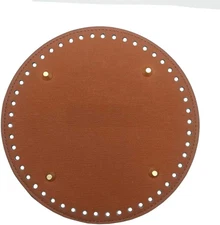 1Pc PU Leather Bag Bottom Shaper Cushion Base round Knitting Crochet PU Leather