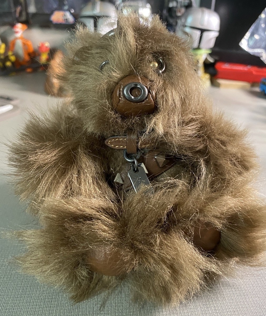 COACH X STAR WARS FUZZY BROWN COLLECTABLE CHEWBACCA BAG CHARM /KEY