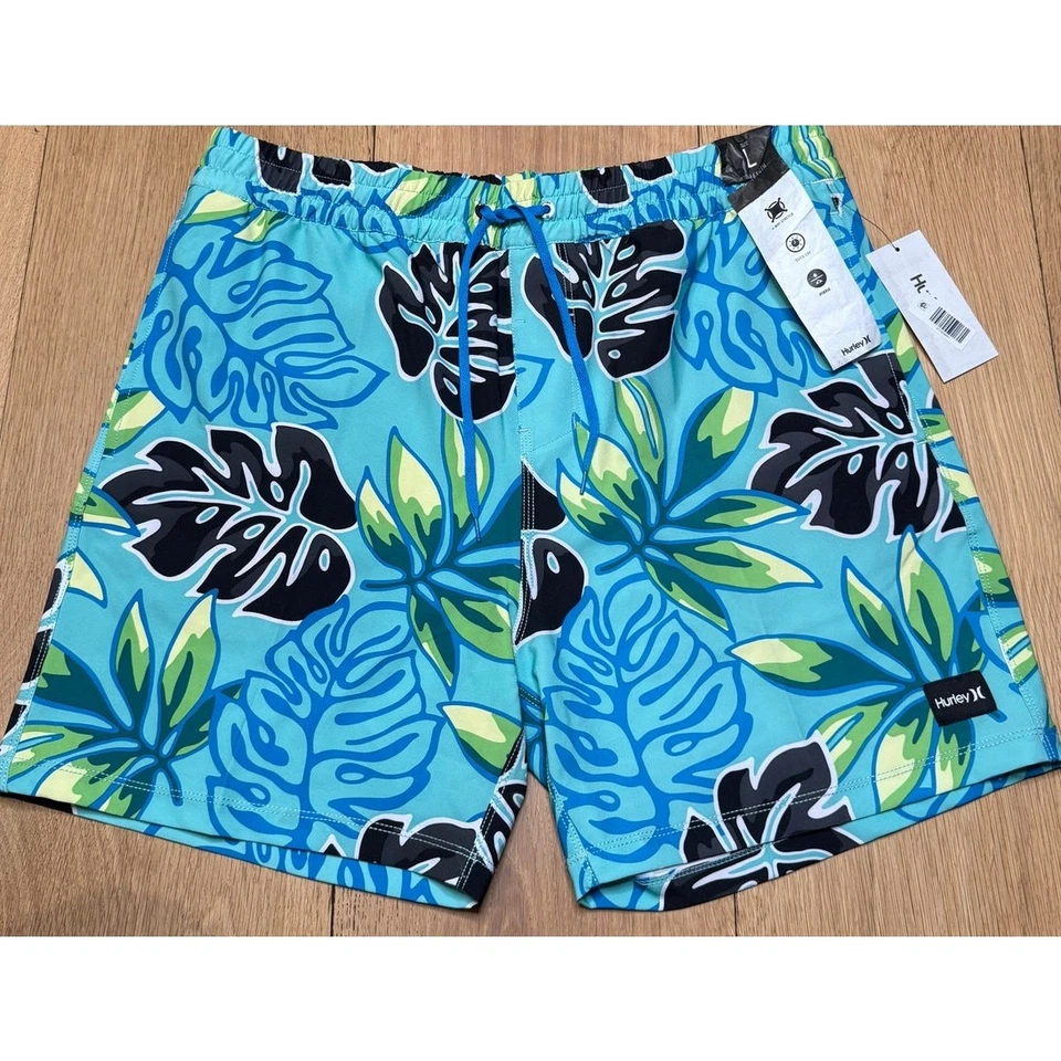 Neu mit Etikett Hurley Cannonball Volley 17" Hybrid Blumen Boardshorts Herren Bademode LARGE