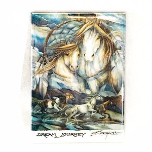 Bergsma Galleries Vintage Refrigerator Magnet Horse Dream Journey 3.5” x 2.5”