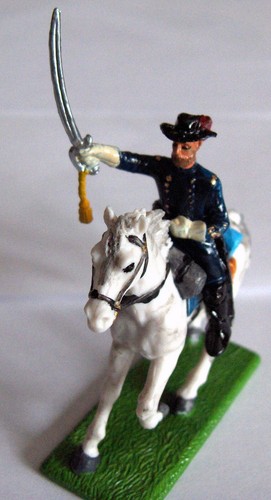 CIVIL WAR UNION CAVALRY MOUNTED GENERAL W/SWORD 54MM BY EXPEDITIONARY FORCE